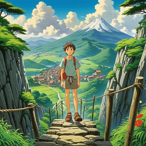 在一个小村庄里,有一座无人攀登过的可怕山峰。一天,一个勇敢的年轻人决定征服它。尽管面临重重困难,他坚持不懈,最终到达了山顶,成为第一个这样做的人。他的成功激励其他人面对自己的难以克服的障碍。
