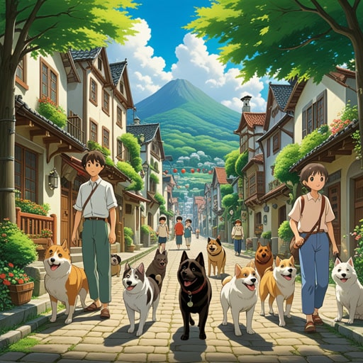 在一个小镇上,有一只易怒的狗经常惹麻烦。一天,狗的主人决定带他去参加一个训练班,学习如何控制他的易怒本性。经过几周的训练,曾经易怒的狗变得平静且行为良好,这让镇上的人们非常高兴。