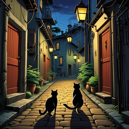 一个漆黑的夜晚,莎拉独自走回家。街道昏暗,阴影似乎在移动。突然,小巷里传来一声可怕的噪音。她的心跳加速,加快了步伐。就在这时,一只猫跳了出来,吓了她一跳。这可怕的一刻过去了,她对自己感到害怕而笑了起来。