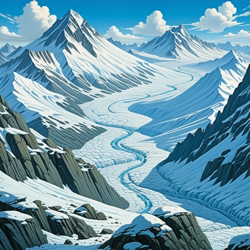 在北方的广阔土地上,冰川作用过程历经数千年雕琢了地貌。冰川缓慢而有力地移动,切割出山谷,沉积岩石,创造出独特而令人叹为观止的景观。科学家研究这些冰川作用,以理解地球的历史并预测未来的气候变化。