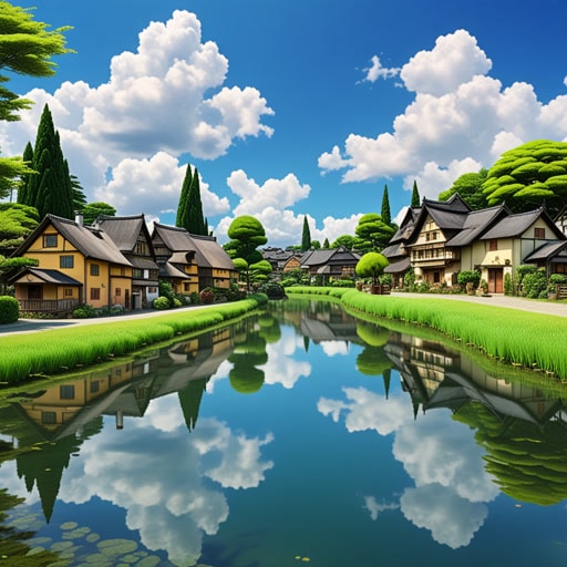 在一个小村庄里,有一个独特的水塘,水清澈得像玻璃一样。一天,一位路过的旅行者被它的美丽所吸引,决定拍一张照片。玻璃般的水面完美地反射了天空,形成了一幅令人惊叹的画面。旅行者将照片分享到网上,很快这个水塘因其玻璃般的清澈而闻名。