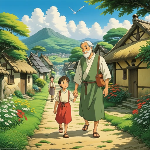 在一个小村庄里,有一位以智慧和善良著称的老人。他经常与村民分享福音,教导他们关于爱与宽恕。一天,一个困惑的年轻人来到村子寻求答案。老人热情地接待了他,并分享了福音,这深深触动了年轻人的心。他决定留下来学习更多,最终成为村子里希望和同情的灯塔。