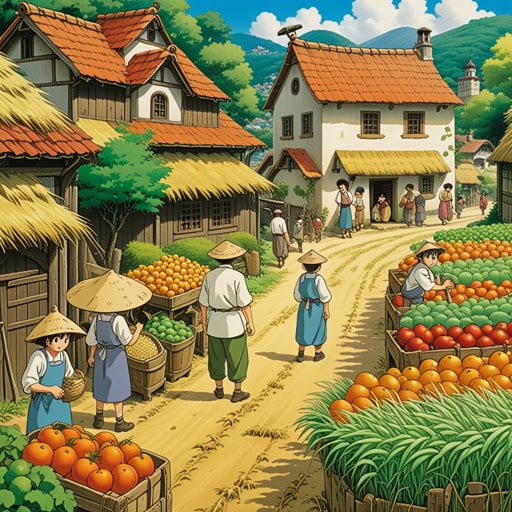 在一个小村庄里,收获季节即将到来。村民们忙于准备谷物收获,这是他们的主要食物来源。一天,一位神秘的老人来到村子,提供了一种可以生长两倍快的特殊谷物。村民们虽然怀疑,但还是决定尝试。令他们惊讶的是,谷物如承诺的那样生长,那年村子创下了收获记录。神秘的谷物不仅为村庄提供了足够的食物,还带来了繁荣。
