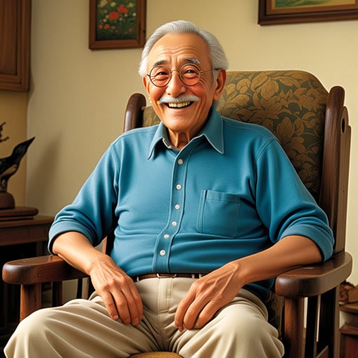 从前,有一位名叫祖父的老人。他以其智慧和善良而闻名。每天傍晚,他都会坐在摇椅上,给他的孙子孙女们讲述精彩的故事。一天,一个小男孩问祖父幸福的秘诀是什么。祖父微笑着说:'幸福就存在于我们与所爱之人共享的简单时刻中。' 那天,男孩从他的祖父那里学到了一个宝贵的教训。