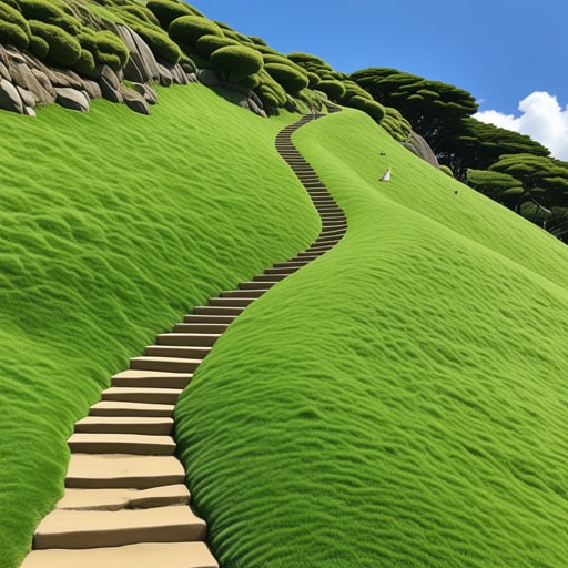 在一个小村庄里,有一座长满草的小山,孩子们喜欢在那里玩耍。一个阳光明媚的日子,一群孩子决定在草坡上进行赛跑。当他们奔跑时,柔软的草地缓冲了他们的脚步,使得这次冒险既有趣又安全。这座草地小山不仅提供了游乐场,也是孩子们与大自然连接的地方。