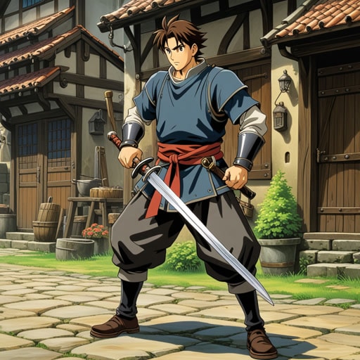 从前,有一个铁匠名叫杰克。杰克以能磨出最锋利的剑而闻名。一天,一位骑士带着一把钝剑来找他,请求将其磨锋利。杰克接过剑,开始辛苦地磨,不知疲倦地工作,直到剑刃锋利如剃刀。骑士对结果非常满意,因此慷慨地奖励了杰克。杰克的磨剑技艺不仅为他赚得了生计,也赢得了镇上人的尊敬。