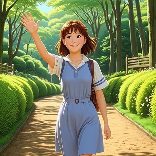一个阳光明媚的日子,杰克在公园散步时突然看到了他的老朋友丽莎。'嘿,丽莎!'他喊道,挥着手。丽莎转过身来,惊讶又高兴地看到杰克。他们一起度过了余下的一天,聊天并享受美好的天气。