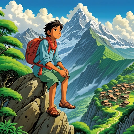 在喜马拉雅山脚下的一个小村庄里,住着一个名叫阿琼的年轻男孩。阿琼对喜马拉雅山的传说着迷,梦想着攀登其高峰。一天,一场突如其来的暴风雨促使村民们寻找避难所。阿琼利用他对山的了解,带领村民们安全避难。他的迅速行动不仅救了村民,也激励他追求攀登喜马拉雅山的梦想。