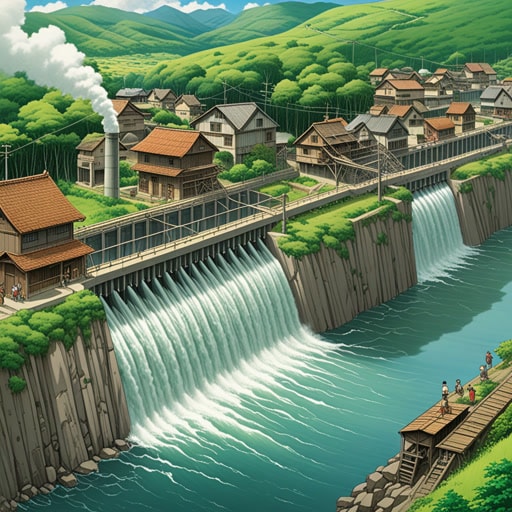 在一个小镇上,有一个水电站为整个社区提供电力。一天,一场严重的风暴威胁要破坏大坝。镇上的人们意识到水电站的重要性,齐心协力加固了结构。他们的迅速行动挽救了大坝,并确保了清洁能源的持续供应。水电站不仅提供了电力,还使社区更加团结。