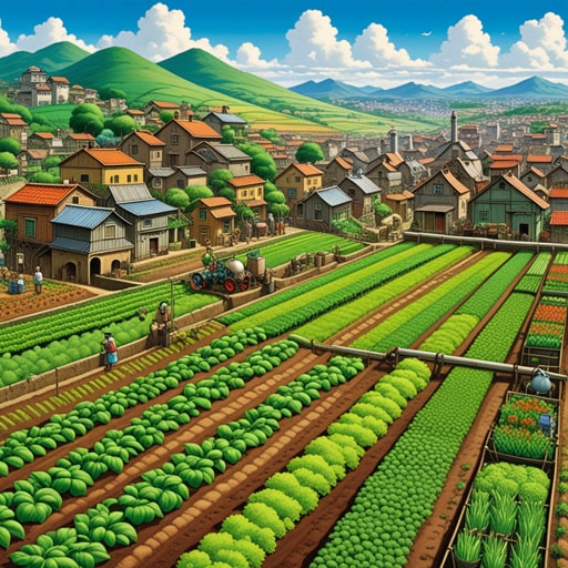 在一个未来的城市里,食物稀缺,土壤因污染无法进行传统耕作。科学家们开发了一种水耕法,使用水和营养液而不是土壤来种植植物。这一创新使得城市能够自给自足,水耕法种植的蔬菜不仅营养丰富,而且美味可口。