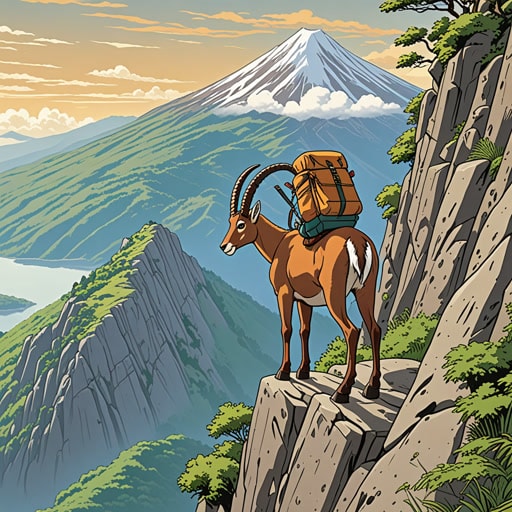 在崎岖的山脉中,生活着一只名叫伊兹的野山羊。伊兹以其惊人的攀爬技巧而闻名。一天,一群徒步旅行者看到伊兹轻松地攀爬几乎垂直的悬崖。受伊兹敏捷的启发,徒步旅行者决定以她的名字命名他们的徒步俱乐部,称之为'伊贝克斯队'。这个俱乐部越来越受欢迎,伊兹成为当地的传奇,象征着冒险和坚韧的精神。