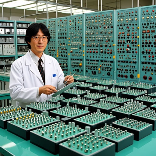 在一个小实验室里,一位化学家正在试验各种元素,以寻找制造新型电子设备的完美材料。他偶然发现了铟,这种元素具有独特的电学性质。这一发现促使他使用铟制造了一种新型半导体,这一创新彻底改变了电子工业。