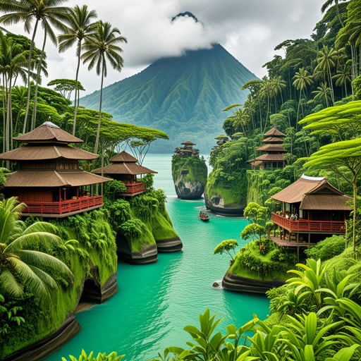 从前,一位旅行者出发去探索印度尼西亚的奇迹。从雅加达繁忙的市场到巴厘岛宁静的海滩,旅行者被印度尼西亚群岛的丰富多样性所吸引。每个岛屿都有不同的故事,从爪哇的古老寺庙到苏门答腊的茂密雨林。旅行者的旅程证明了印度尼西亚的美丽和复杂性。