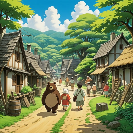 在一个小村庄里,夏天的热度变得难以忍受。村民们再也无法忍受了。一天,一位智慧的老人建议他们一起合作建造一个大遮阳棚来遮挡阳光。按照他的建议,他们建起了遮阳棚,难以忍受的热度不再是一个问题。
