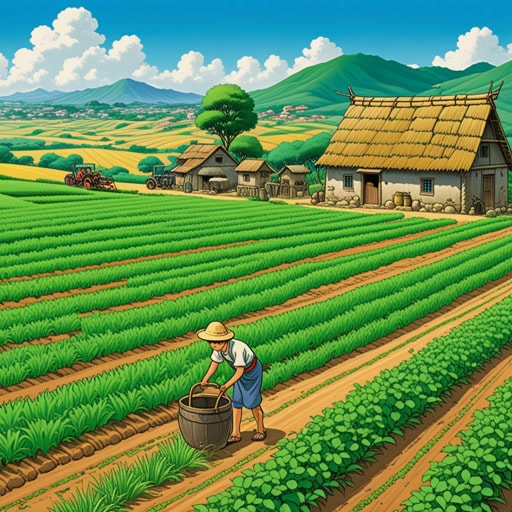 在一个小村庄里,农民们面临严重的水资源短缺。他们决定实施一个灌溉系统,以确保他们的庄稼能够存活。有了新的灌溉系统,田地不再干旱荒芜;相反,它们长满了绿色健康的植物。灌溉不仅拯救了他们的庄稼,也提高了村庄的生活质量。