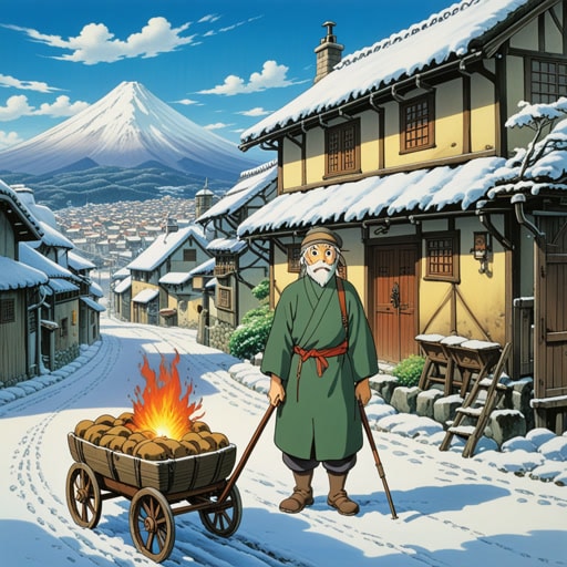 在一个小村庄里,住着一个以善良著称的老人。有一年冬天,一个旅行者迷路了,被老人发现时正在寒冷中颤抖。老人把他带进屋,在火边给他取暖,并分享了自己的食物。旅行者深受感动,承诺将来一定会回报这份善良。几年后,当老人遇到困难时,那位旅行者,现在已成为一位成功的商人,前来帮助他,证明了善良总会得到回报。