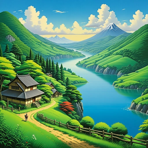 从前,有一位名叫杰克的画家,他热爱捕捉风景的美丽。一天,他前往一个偏远的村庄,那里的风景未被现代化触及。他花了几天时间画起伏的山丘、宁静的湖泊和茂密的森林。他的画作不仅捕捉了风景的物理美,还捕捉了它所提供的宁静和平静。杰克的作品变得有名,来自各地的人们都来欣赏他在画布上永存的风景。