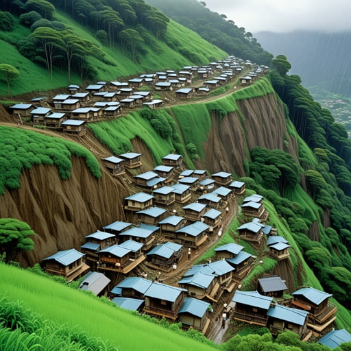 在一个小村庄里,有一座容易发生山崩的小山。在一个雨季,持续的暴雨引发了一次大规模的山崩,威胁到了村庄。村民们意识到潜在的危险,已经提前做好了准备。他们迅速动员起来清理碎石并加固山坡,防止了灾难的发生。村民们的迅速行动保护了他们的家园和生命。