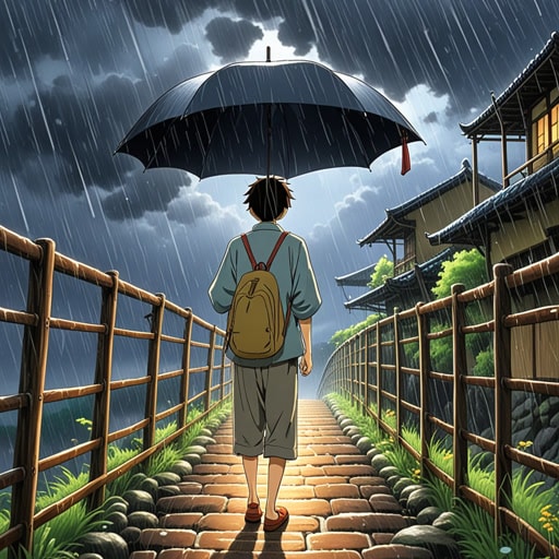 从前,有一位旅行者,他总是带着伞,以免下雨。一天,当他过桥时,看到一个穷人没有任何防晒措施。出于同情,他把伞给了那个人,以免他受到烈日的伤害。那人感激不尽,祝福了旅行者。那天晚上,突然下起了暴雨,但旅行者及时找到了避雨的地方,这都得益于他总是做好准备的习性。