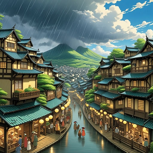 在希望镇,居民们总是对未来充满乐观。一天,一位气象学家预测第二天有很高的可能性会下雨,而这天正是小镇的年度节日。尽管有此预测,镇民们还是决定继续准备节日。令人惊讶的是,第二天天空晴朗,节日取得了巨大成功。下雨的可能性被高估了,小镇的乐观精神最终胜出。