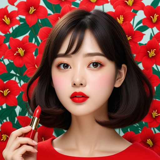 从前,有一个名叫莉莉的女孩,她喜欢涂口红。一天,她忘记带口红了,觉得自己的嘴唇太单调。她决定去商店买一支新的。售货员推荐了一款鲜艳的红色,莉莉非常喜欢。从那天起,她的嘴唇就成了她的标志性装扮。