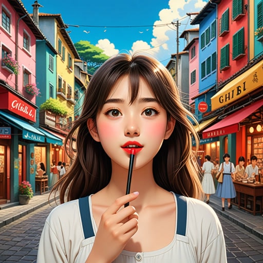 在一个小镇上,有一个名叫莉莉的女孩,她非常喜欢涂口红。每天,她都会选择不同的颜色来匹配她的心情。有一天,她发现了一支神奇的口红,可以根据她的情绪改变颜色。这支口红不仅让她看起来更美丽,还帮助她无需言语就能表达自己的情感。