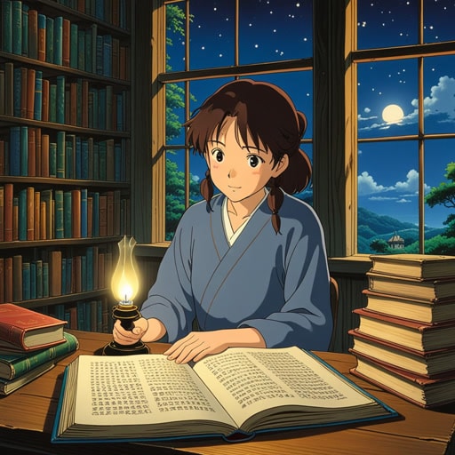 在夜深人静的时刻,这位学者沉浸在深邃的苦读之中。他的书房里充满了柔和的烛光,古老的文献上投下了长长的影子。每个夜晚,他的苦心研究使他更接近理解宇宙的奥秘,四周堆放的笔记和书籍见证了他的执着。