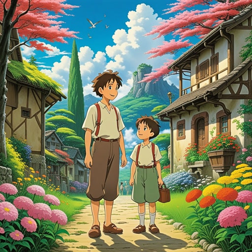 在一个小村庄里,住着一个以魔法闻名的老人。一天,一个小男孩请求老人教他魔法。老人同意了,并给男孩展示了一个让花朵瞬间绽放的魔术。男孩感到非常惊奇,他学到了魔法不仅仅是技巧,还有关于自然和生命的魔力。