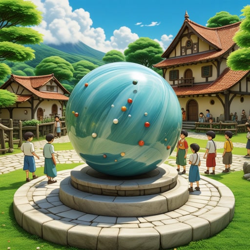 在一个小村庄里,有一座每个人都赞赏的美丽大理石雕像。一天,一群孩子找到了一些弹珠,并决定玩一个游戏。当他们玩耍时,他们想象他们的弹珠和那座大理石雕像一样珍贵。这个简单的游戏给孩子们带来了快乐,并让他们想起了大理石的美丽。