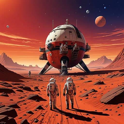 在遥远的未来,一组宇航员开始了前往火星的任务,这个红色的星球。当他们接近时,火星的景象在船员中激起了敬畏和兴奋。在火星着陆后,他们发现了古代遗迹,这表明那里可能曾经存在生命。这一发现促使了进一步的探索和研究,永远改变了我们对宇宙的理解。