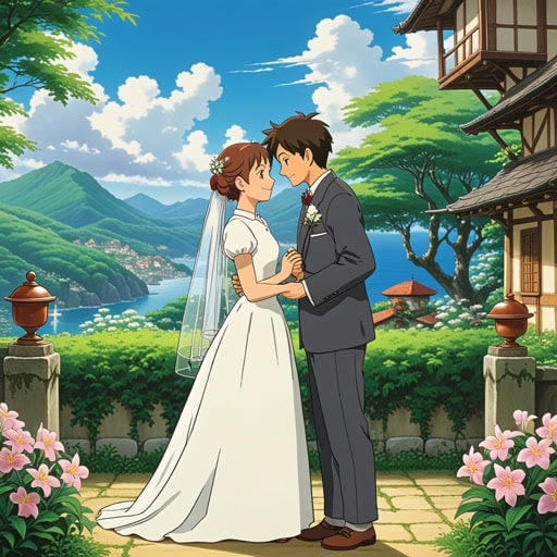 从前,在一个小村庄里,有一场盛大的庆祝活动,为两位年轻恋人莉莉和杰克的婚姻举行。他们的婚姻不仅是两颗心的结合,也是对爱情和承诺的庆祝。当他们交换誓言时,整个村庄欢呼,空气中充满了对他们未来共同生活的喜悦和希望。