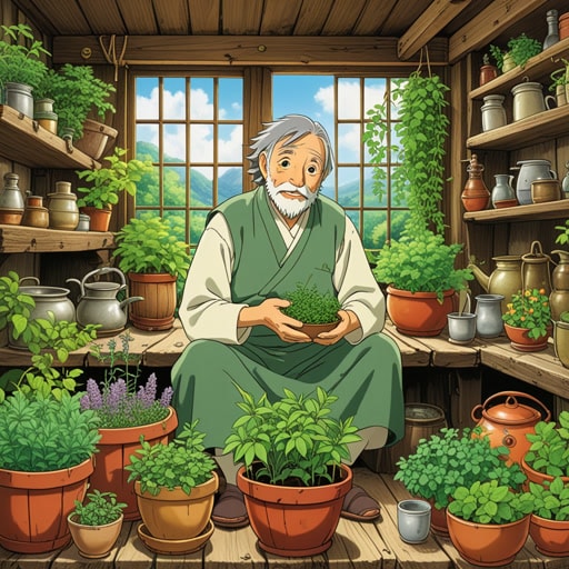 在一个小村庄里,有一位以他的药用植物闻名的智者。一天,一位生病的旅行者来到这里,寻求治愈他的疾病。智者迅速用他的药用植物配制了一种药剂。旅行者喝了之后很快感觉好多了。感激的旅行者感谢了智者,意识到了药用植物的真正价值。