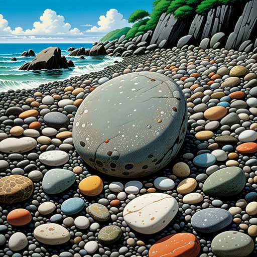 在一个岩石会说话的土地上,有一块小卵石名叫皮特。皮特原本只是一块普通的卵石,直到有一天,他被深深地埋在了地下。在那里,他经历了极端的高温和压力,使他变成了一块美丽的变质岩。当他最终被挖掘出来时,每个人都对他的新面貌感到惊叹,皮特成为了变化和坚韧的象征。