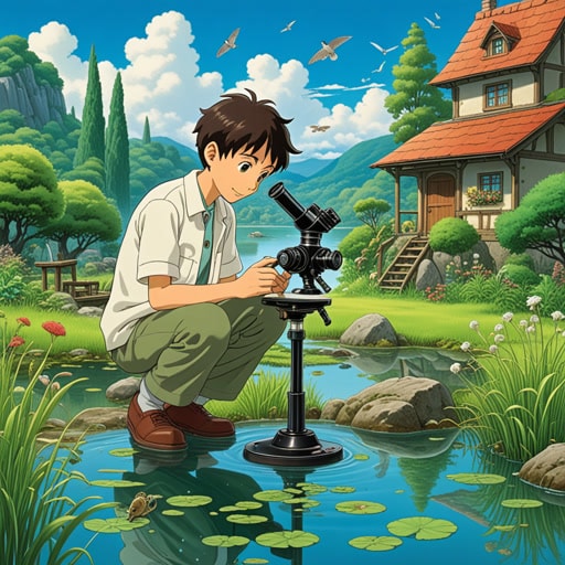 在一个小镇上,有一个好奇的男孩名叫蒂姆,他喜欢探索微小生物的世界。一天,他收到了一个显微镜作为礼物。通过显微镜,蒂姆在一滴池塘水中发现了一个全新的微生物世界。他新获得的知识促使他学习生物学,并最终成为一名著名的科学家。