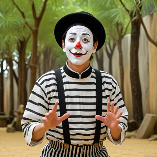 在一个小镇上,住着一位名叫杰克的哑剧艺术家。杰克以其无声的表演而闻名,能够表达千言万语。一天,镇上举办了一个节日,杰克被邀请去表演。他模仿了一个迷路的旅行者找到回家路的故事。观众被他的表情和动作深深吸引,仿佛自己也成为了旅程的一部分。杰克的哑剧不仅娱乐了观众,还传达了一个关于希望的强烈信息。