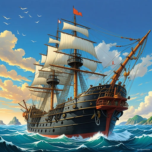 从前,有一个名叫杰克的航海家,他以其航海技能而闻名。一天,他开始了穿越海洋的长途航行。船上装备了所有必要的航海仪器,杰克利用他的航海知识在危险的水域中导航。他的专业知识不仅确保了船员的安全,还带领他们发现了一个资源丰富的新岛屿。