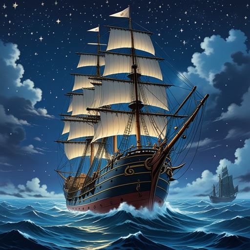 在古代,水手们依靠星星进行导航。一天晚上,年轻的船员杰克在浓雾中驾驶他的船。他记起了父亲关于北极星的教导,并成功地引导他的船安全到达。这次经历不仅救了他的船员,也加深了他对导航的理解。