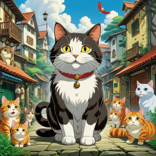 从前,有一只拥有九条命的猫。每当它面临危险时,都奇迹般地幸存下来,这都归功于它的九条命。人们相信这只猫是受到祝福的,总是把它留在身边以求好运。