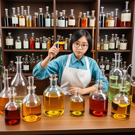 在化学实验室里,学生们正在学习不同类型的酸。老师介绍了硝酸,解释了它的性质和用途。学生们对含氮的硝酸如何如此反应性和强大感到着迷。他们了解到硝酸被用于各种工业过程中,并且由于其强度,必须小心处理。