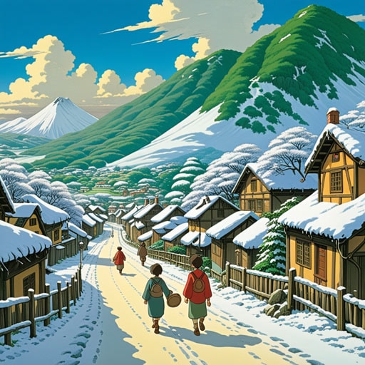 在埃尔多利亚这个小村庄,有一个传统,每年冬天都会向北旅行。村民们相信向北的旅程会带来好运和健康。有一年,一个名叫利亚姆的年轻男孩决定加入这次旅行。当他们向北旅行时,利亚姆了解到了方向的重要性以及北方的故事。这次旅行不仅锻炼了他的身体,也丰富了他的思想。
