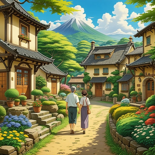 在一个小村庄里,有一座美丽花园属于一对善良的老夫妇。一天,一群旅行者路过并欣赏这座花园。老夫妇看到他们的喜悦,便说:‘这座花园是我们的,但欢迎你们来享受。’旅行者被他们的慷慨所感动,在花园里度过了一个美好的下午,感觉就像花园也是他们的一样。