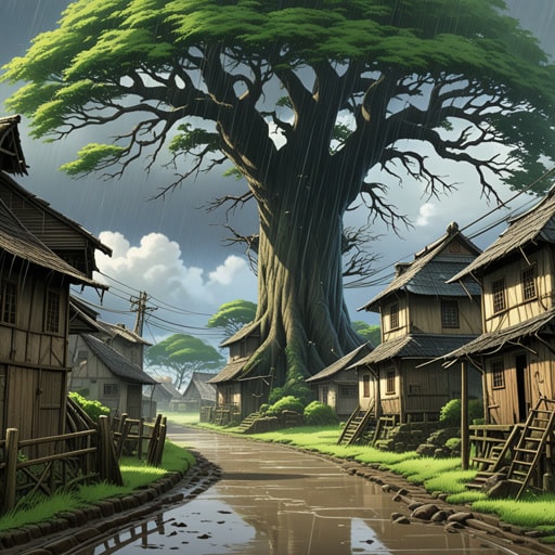 在一个小村庄里,有一棵老树,大家都相信它能比任何风暴都持久。有一年,一场可怕的飓风袭击了村庄,摧毁了许多房屋和树木。奇迹般地,老树依然坚强地站立着,比猛烈的风雨更持久。村民们将其视为韧性和力量的象征。