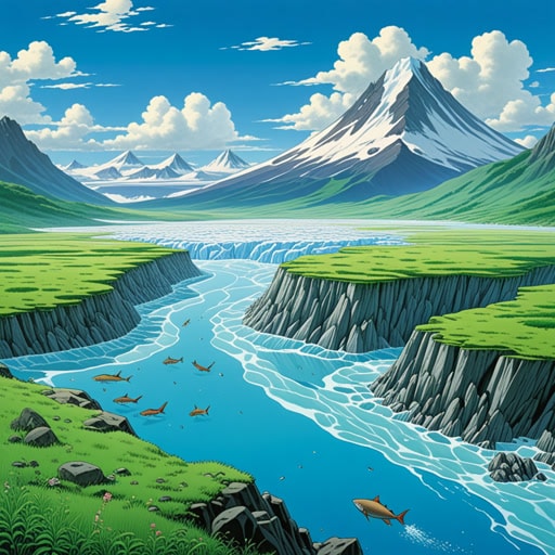 在广阔的北极,冰川缓缓融化,其水流携带着沉积物。这些被称为outwash的沉积物随着时间的推移积累起来,形成了一个肥沃的冰川沉积平原。这个平原成为了多种物种的丰富栖息地,这一切都归功于自然界的outwash过程。