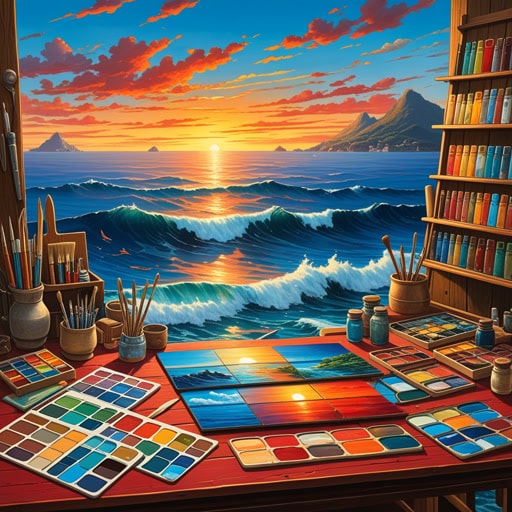 在一个小小的艺术工作室里,一位名叫莉莉的艺术家正在为她的一幅新画作准备工具。她仔细挑选了她的调色板,一块木板上铺满了各种颜色。调色板上的每一种颜色都讲述着一个故事,从深海的蓝色到日落的鲜红色。当她混合这些颜色时,她的想象力开始飞翔,画作开始生动起来,反映了她多年来收集的丰富情感和经历。