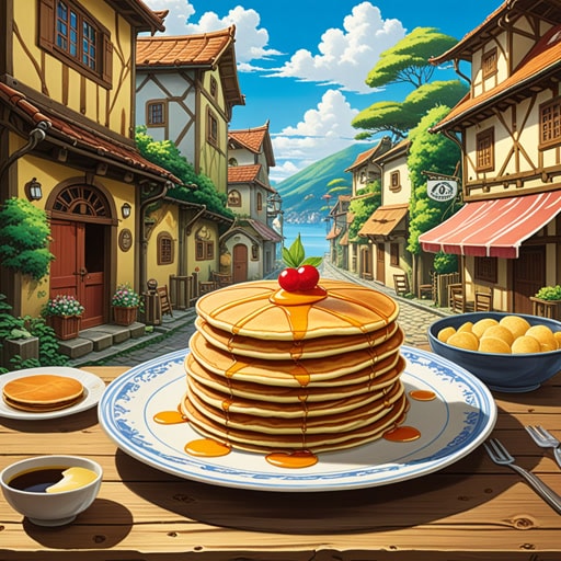 从前,有一个以美味煎饼闻名的小村庄。每天早晨,村民们都会聚集在城镇广场上享用煎饼早餐。一天,一位旅行者来到这个村庄,对松软的煎饼感到惊讶。他向厨师询问秘方,原来秘方就是在每次翻面时加入爱和关怀。旅行者将这一课铭记在心,无论走到哪里都传播着煎饼的快乐。
