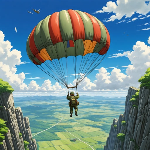 曾经,一位勇敢的士兵杰克不得不跳伞进入一个危险区域。当他从飞机上跳下时,他打开了降落伞,这使他能够缓缓地降落到地面。降落伞不仅仅是一件装备,它是他的生命线。多亏了降落伞,杰克安全地到达地面并完成了他的任务。