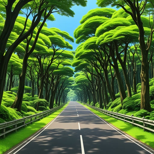 从前,有一条连接两个著名公园的美丽公园道路。人们喜欢沿着这条公园道路驾车,享受郁郁葱葱的绿色和新鲜的空气。一天,一个家庭决定在这条公园道路上旅行。当他们驾车时,他们惊叹于风景的美丽,感到放松和快乐。这条公园道路不仅是一条路线,也是一个享受自然和共度美好时光的地方。