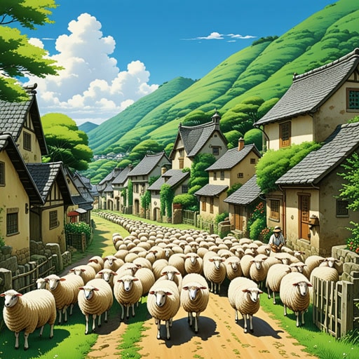 在一个小村庄里,住着一个名叫约翰的人,他非常喜欢田园生活。他每天照顾他的羊群,享受着乡村宁静的美景。一天,一个城市居民访问了这个村庄,并对约翰简单而宁静的生活感到惊讶。受到约翰田园生活的启发,这位访客决定离开城市,在乡村开始新的生活。