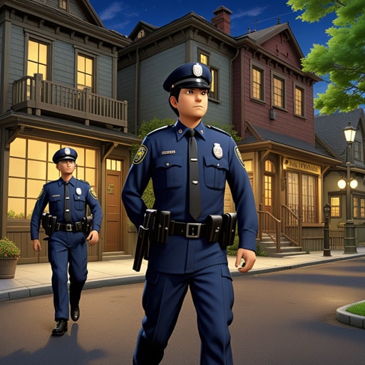 在一个小镇上,当地的警察部队以其勤奋的巡逻而闻名。一天晚上,在例行巡逻中,史密斯警官注意到镇上银行有异常活动。他迅速呼叫支援,并一起挫败了一起抢劫企图。多亏了巡逻,小镇保持了安全。