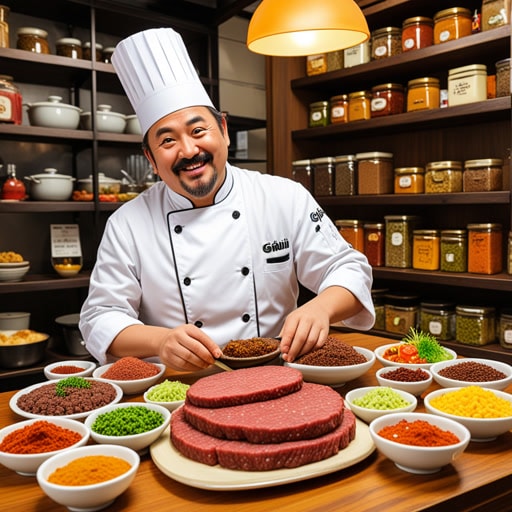 从前,在一个小镇上,有一位著名的厨师,他做的肉饼是最好吃的。他的秘诀是使用新鲜的食材和一种特殊的香料混合。来自四面八方的人们都会来品尝他的美味牛肉饼。一天,一位美食评论家来到镇上,品尝了这位厨师的肉饼。评论家印象深刻,写了一篇热情洋溢的评论,使得这位厨师的肉饼声名远扬。